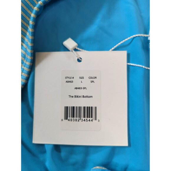 Mindy x Andie Swim The Bikini Bottom Splash Blue Size Large - Picture 3 of 8
